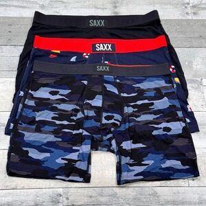 SAXX 3-PACK BOXER BRIEF MENS UNDERWEAR - ASSORTED COLORS & STYLES - SZ - LARGE